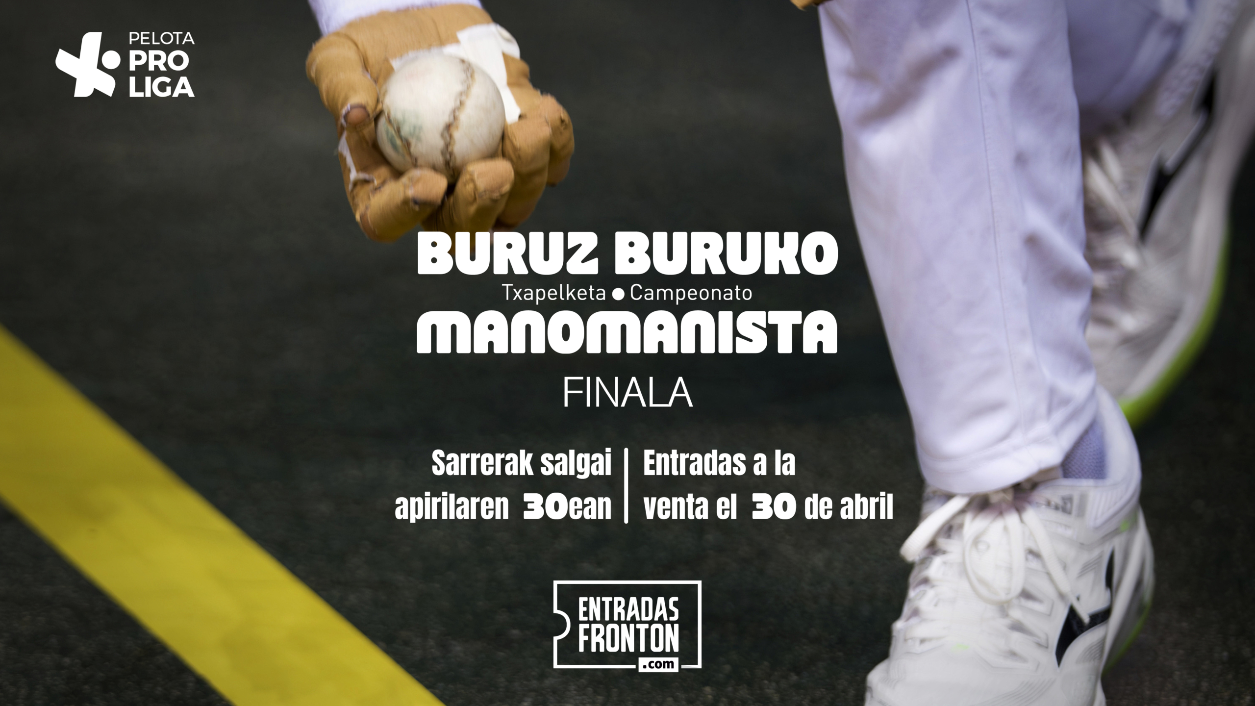 El 30 de abril se pondrán a la venta las entradas para la final del Campeonato Manomanista 2026